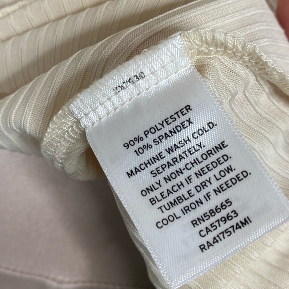 Rachel Parcell Ivory Ribbed Blouse Top Sz S - Picture 5 of 11